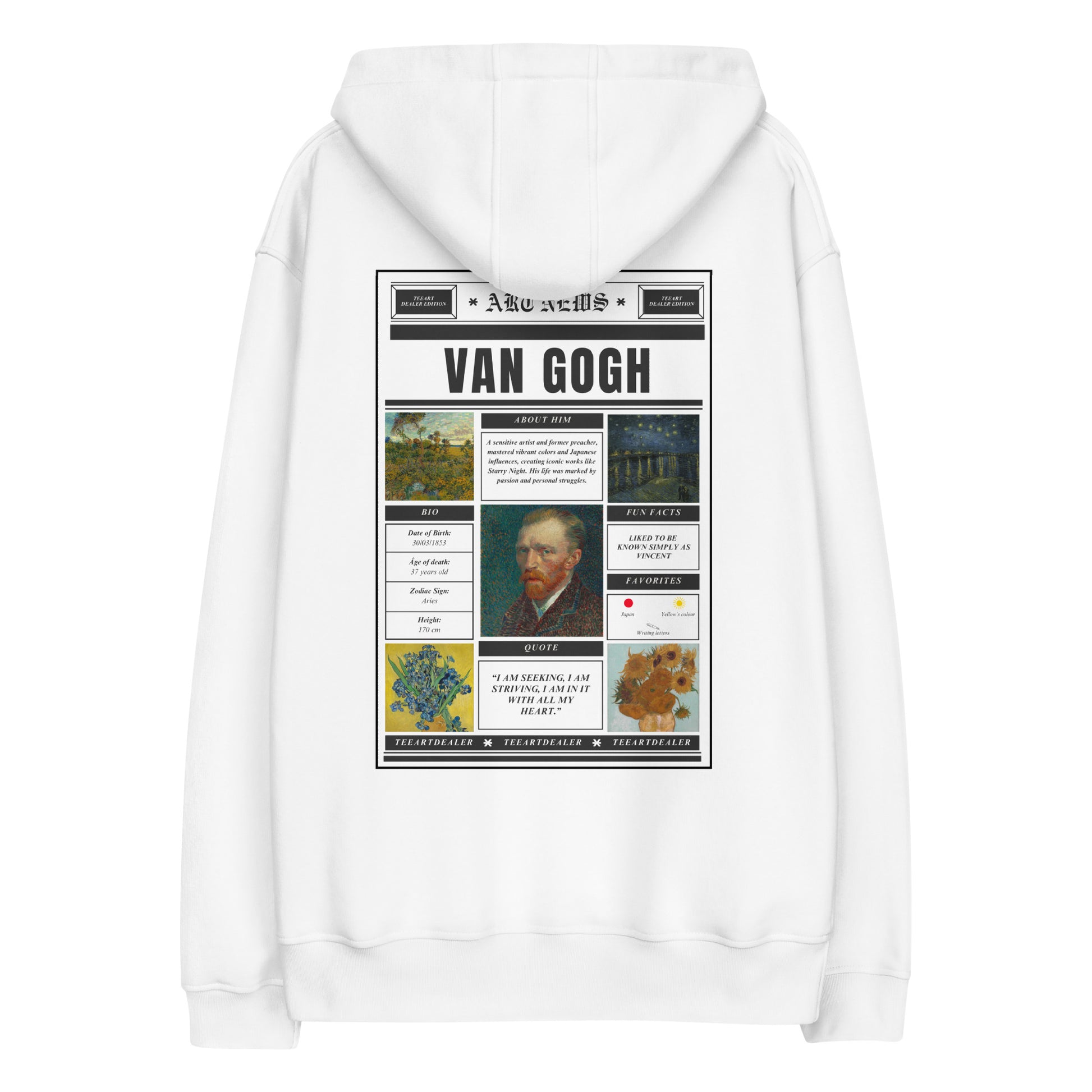 "Van Gogh Makes the News" - Hoodie Tee Art Dealer